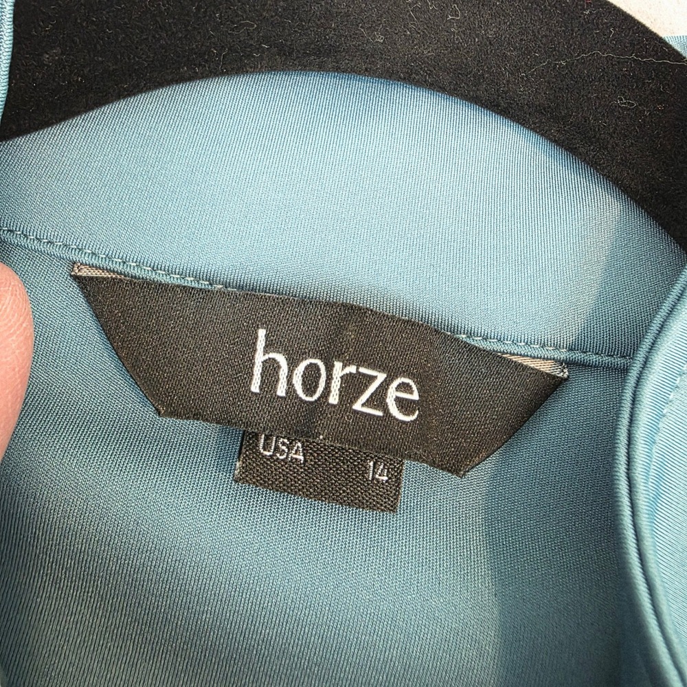 Horze Women 14 Quarter Zip Pullover Equestrian Riding Top Dusty Blue Long Sleeve - Picture 5 of 10